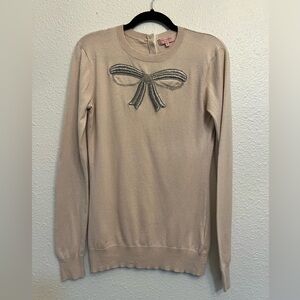 Ted Baker London Women's small Bow Detail Silk Cashmere Sweater embellished